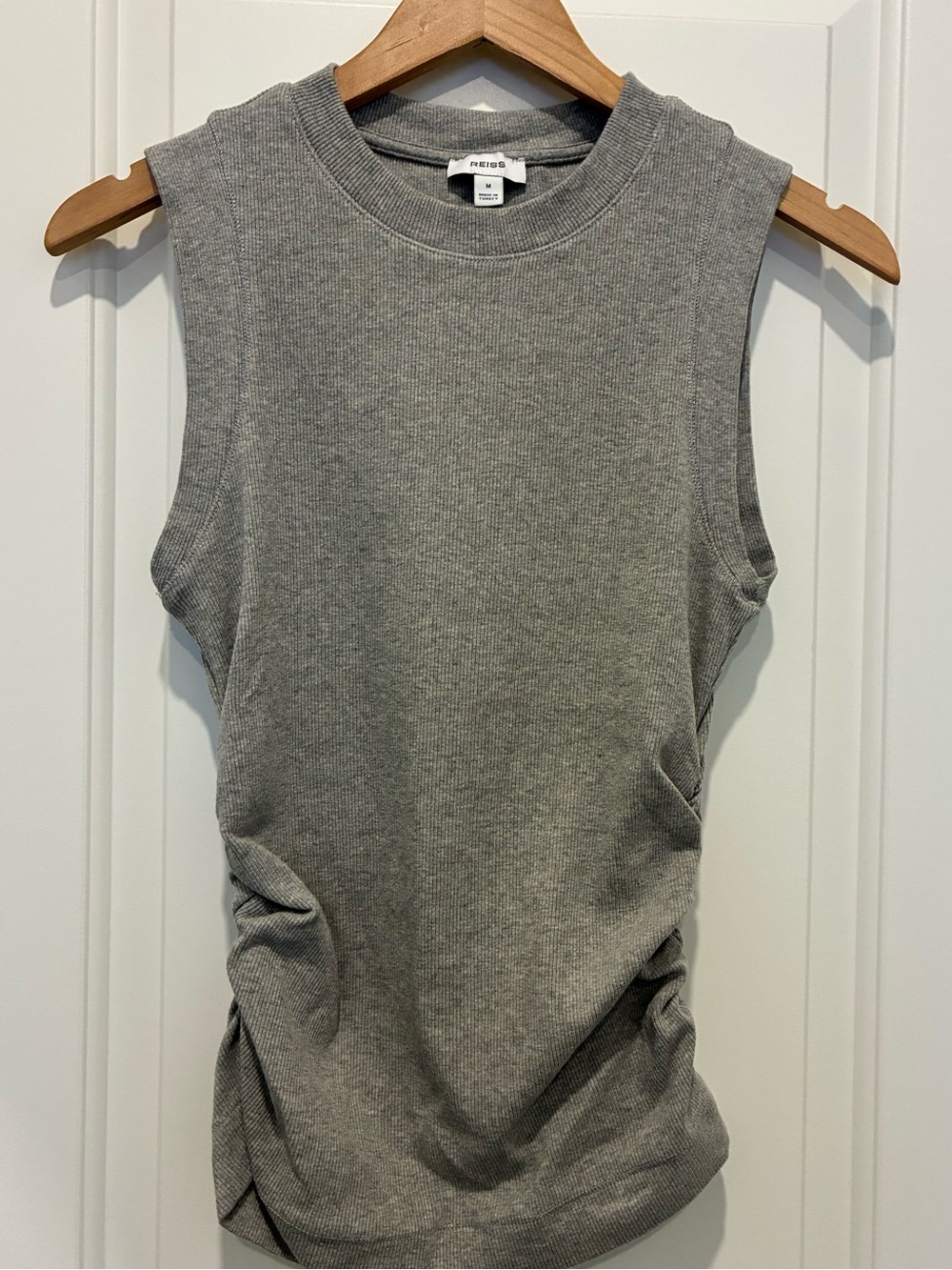 Reiss sleeveless grey top size medium